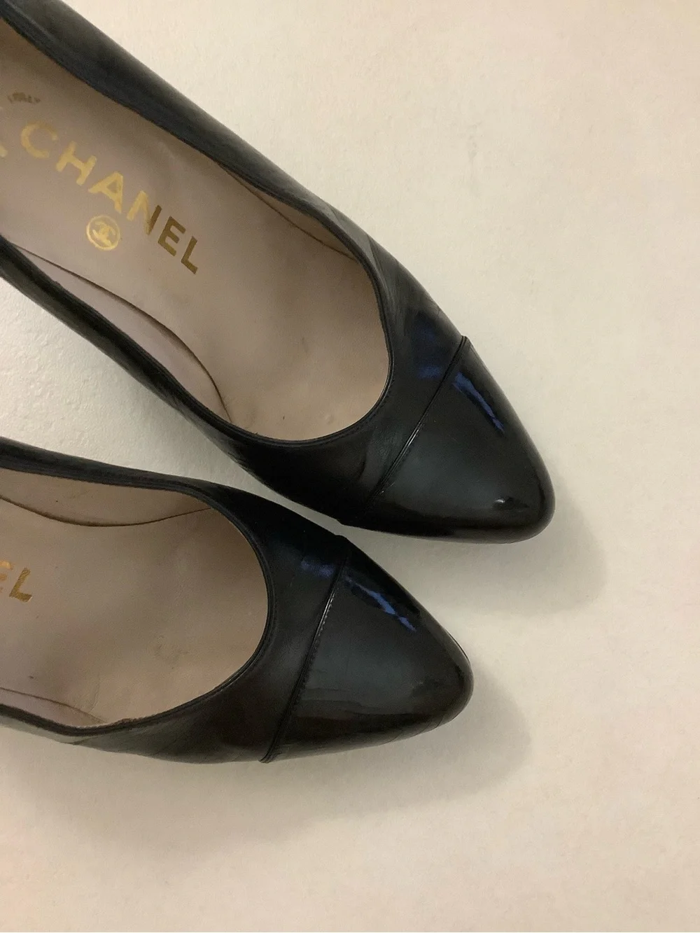 Authentic vintage Chanel Cap Toe Pumps heel size 35